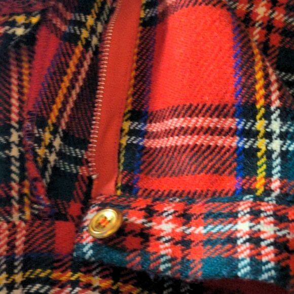 Vintage Handmade red plaid wool pants‎ - Picture 8 of 9